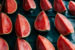 Close-up of vibrant watermelon slices showcasing freshness and juiciness.